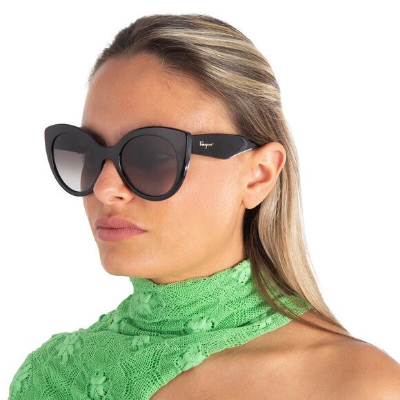 Salvatore Ferragamo Accessories - Salvatore Ferragamo Sunglasses Black Gancini SF964S 001 Logo 54-21-140 Italy